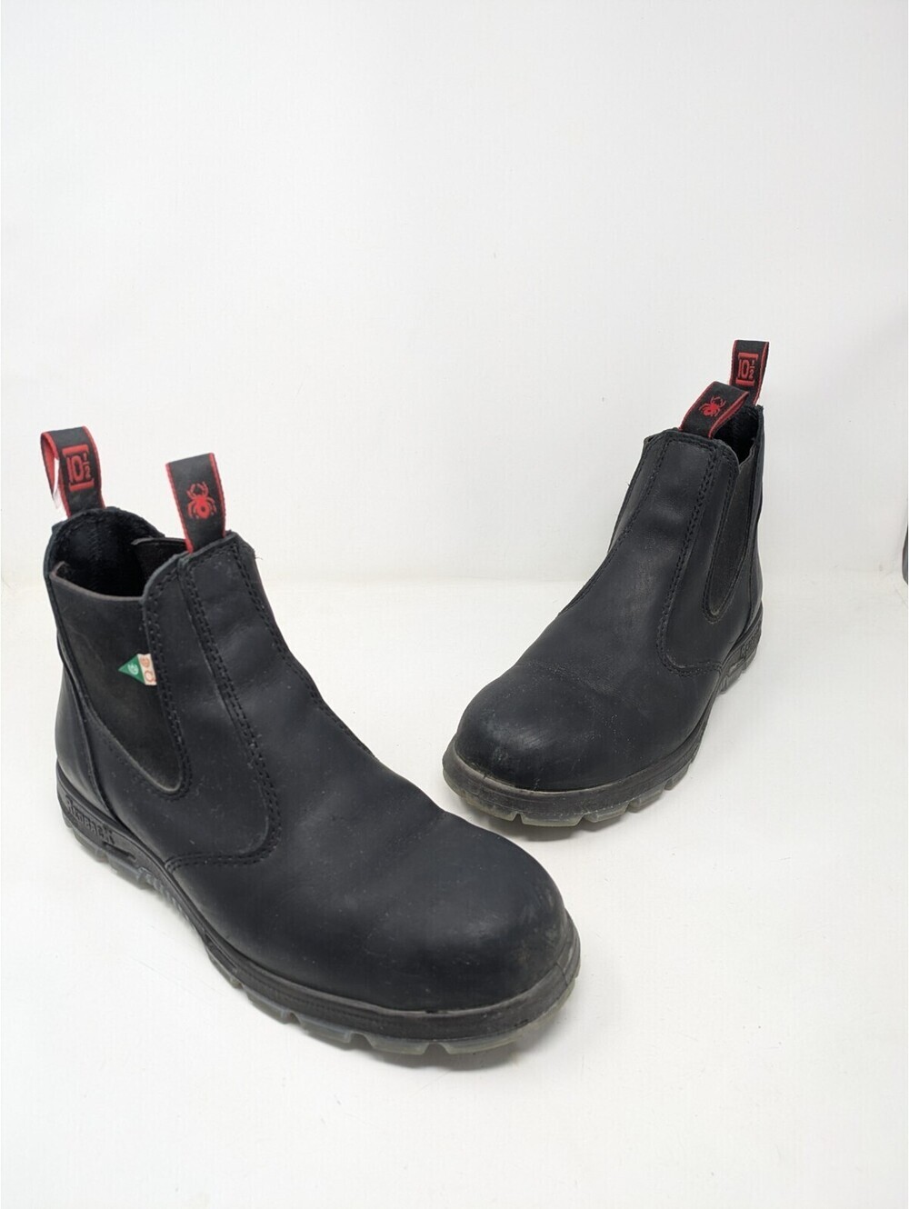 Redback Men's Easy Escape Pull-On Boot Steel Toe Scuff Cap Chelsea Black 11.5 US